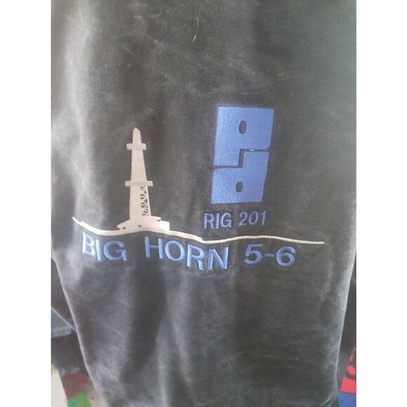 Vintage carhartt made in the USA custom patch hooded 3x big horn oil rig - Picture 3 of 4